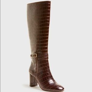 Isabella Embossed Leather Buckle Boots